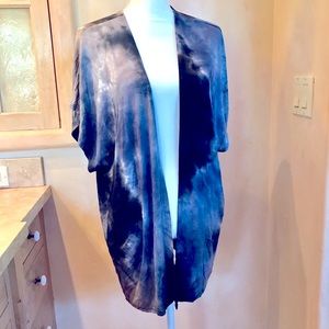 Cover-up, light weight blue-gray tie dye - NEW